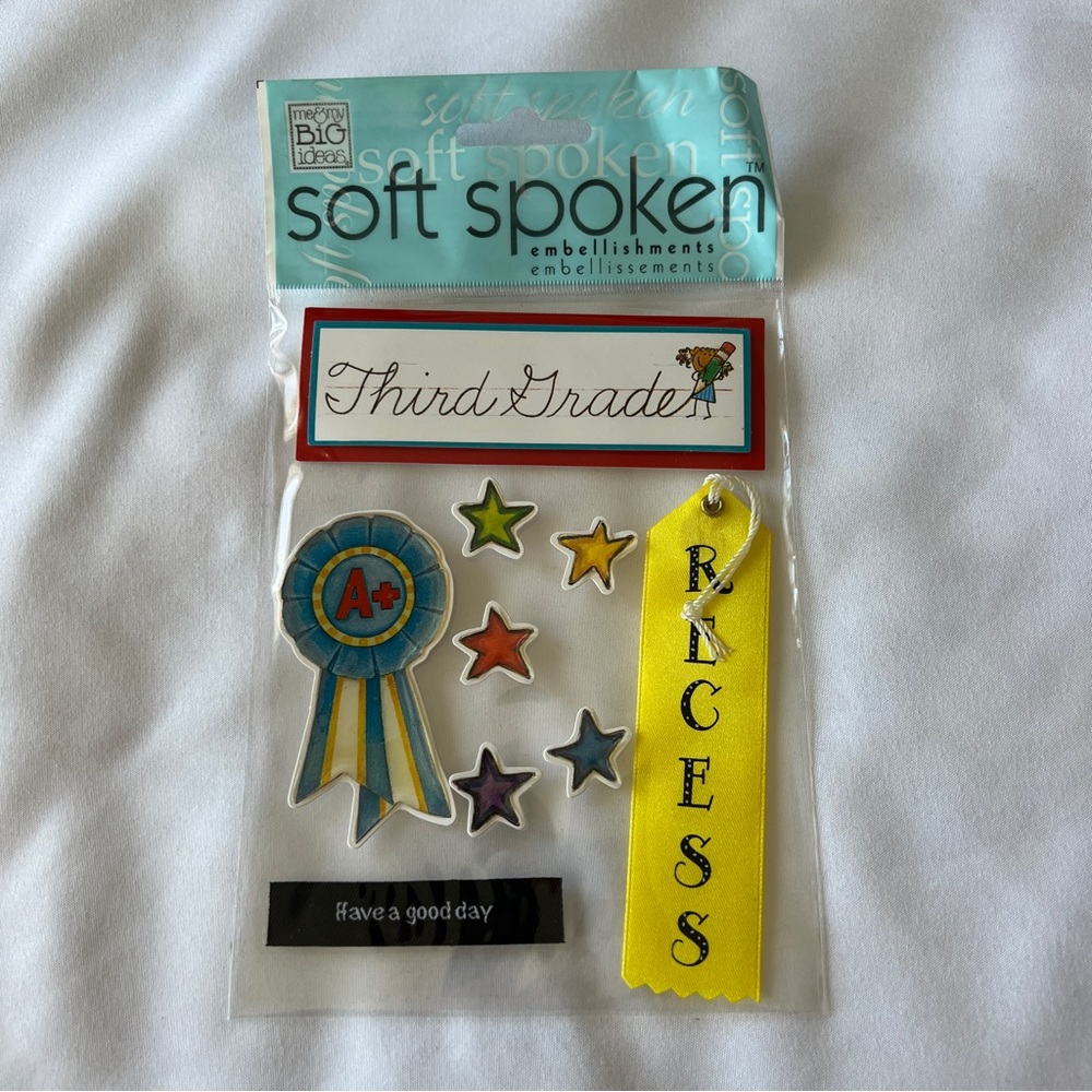NWT Soft Spoken Third Grade Dimensional Sticker Set